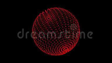 圆球点颗粒设计。 旋转点的空间，粒子。 循环动画